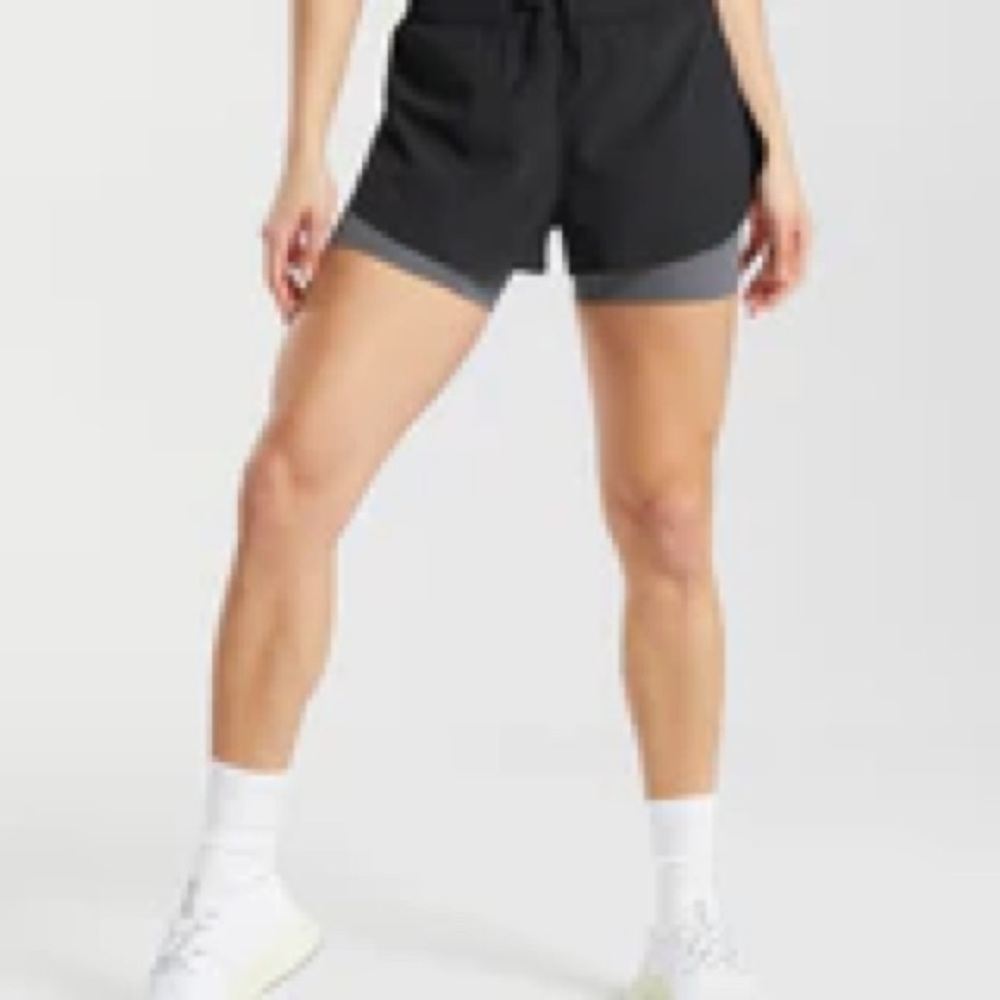 Gymshark Black and Gray Athletic Shorts